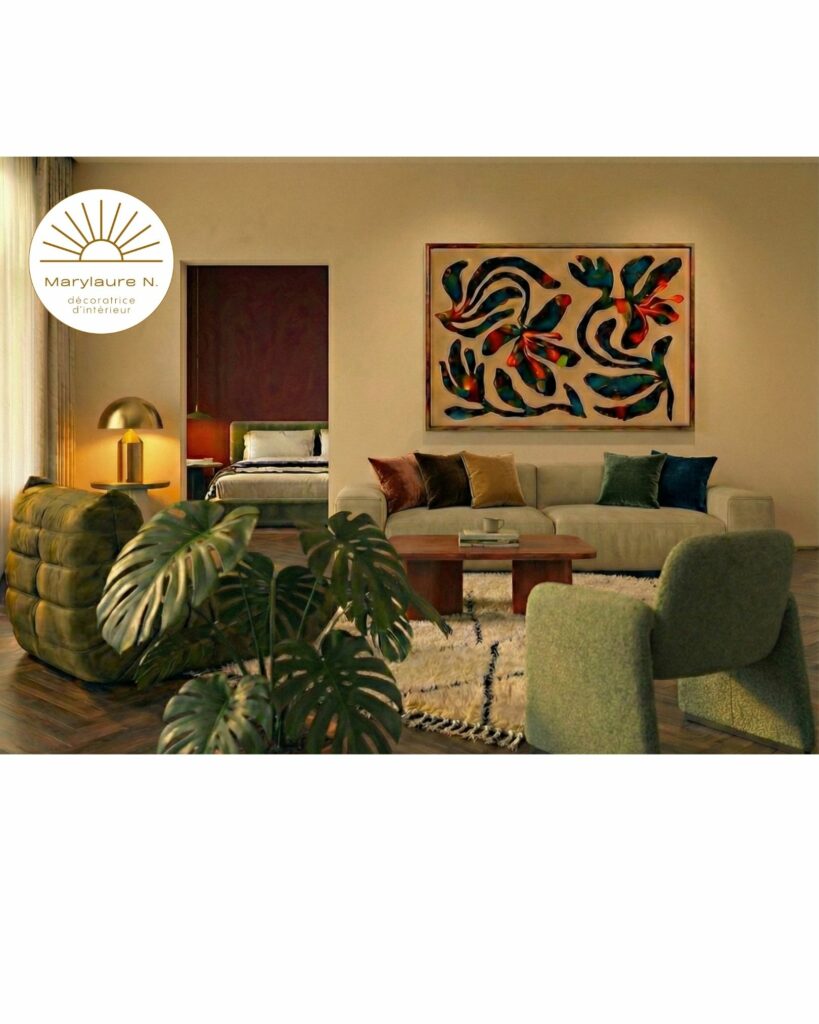 intérieur contemporain chaleureux